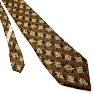 Joseph Abboud‎ Silk Tie Textured Brown Geometric